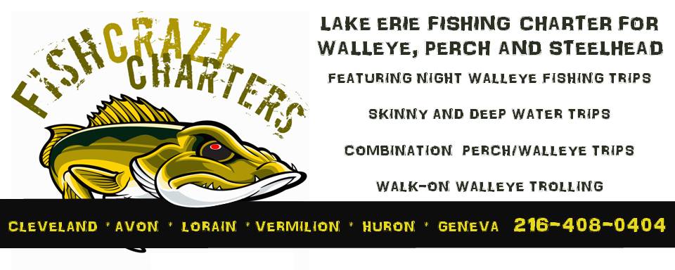 Lake Erie Fishing Charter for Walleye Perch Steelhead, Cleveland Avon Lorain Vermilion Huron Geneva